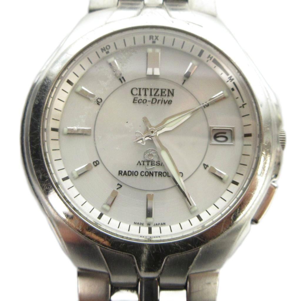 Used Citizen CITIZEN H410-T007672 Watch Eco Drive with Calendar Bar Index Silver Color GY18 /MQ