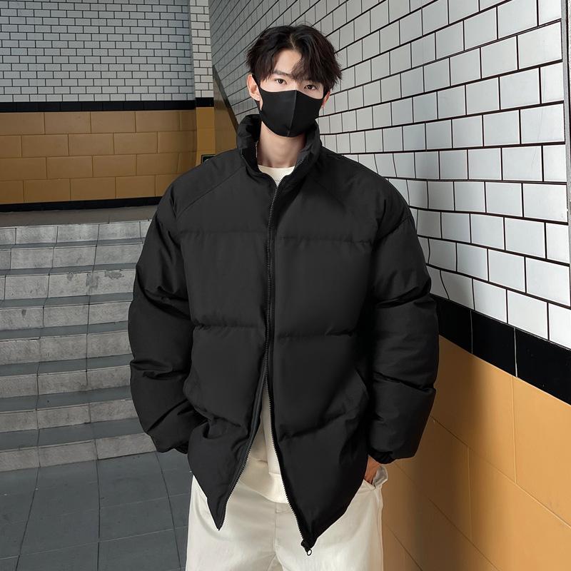 Stand Collar Bread Cotton-padded Coat, Autumn and Winter Thick Velvet Cotton-padded Coat, Loose and Handsome New Cotton-padded Coat.