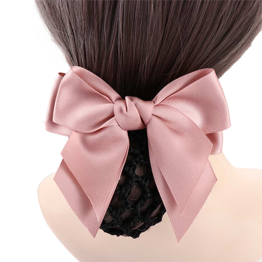 For Girls Nurse Bowknot Hotel Women Spring Clip Korean Bun Snood Ponytail Clip Hairgrips Cover Net