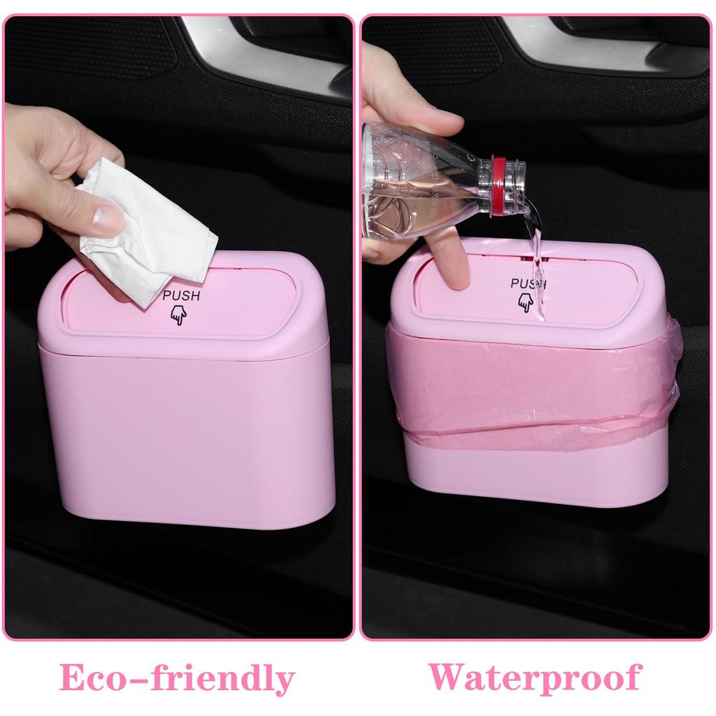 1pc Car Trash Bin, a Mini Multifunctional Garbage Container That Hangs On The Back of The Car Seat Or Door,Designed with a Lid