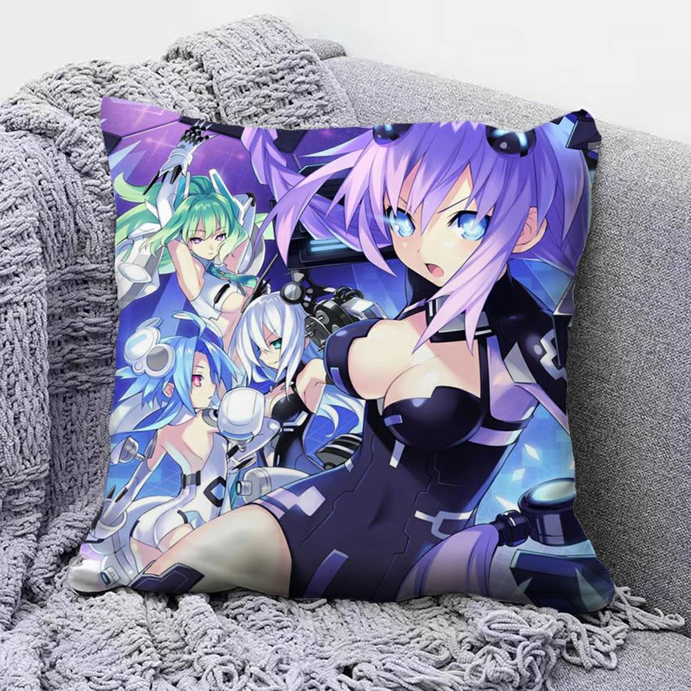 Hyperdimension Neptune Game Anime Girl Pillow Covers Home Sofa Cushion Covers and Aecorative Custom
