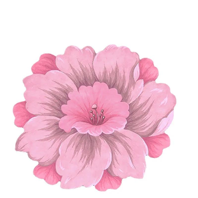 Nonslip Living Rugs Flower Area Shape Washable Large Care Carpet Household Easy Rug Bedroom Absorbent Simple Room Dirt Resistant