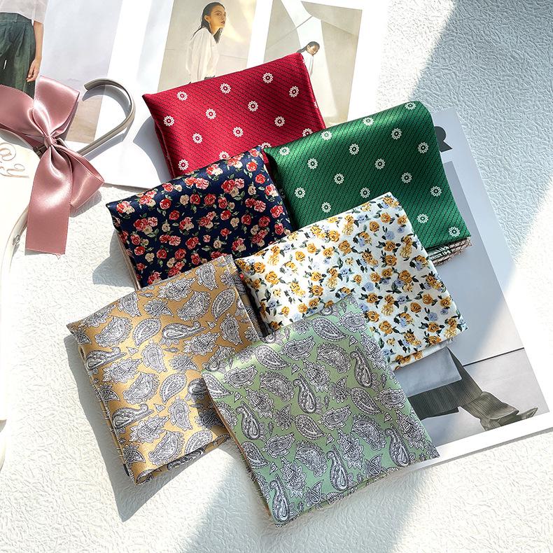 

Floral Medley Korean Minimalist Mulberry Silk Square Scarf - Women s Decorative Headscarf 53 cm