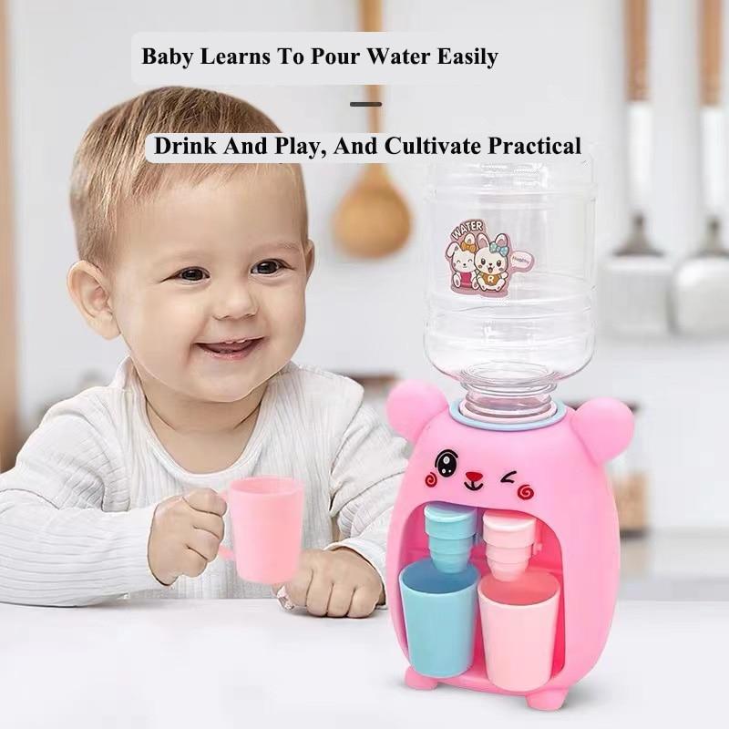 Kids Role Play Kitchen Toy Set 1PC Pretend Play Water Dispenser with Faucet - Mini Dollhouse Pink Learning for Girls