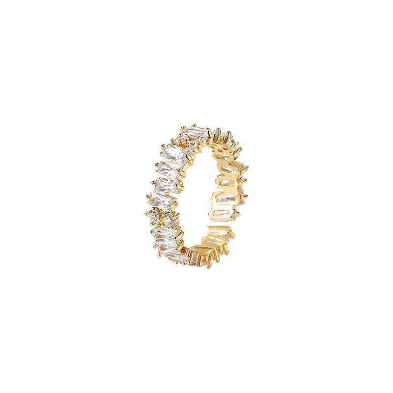 

Stylish New Design Sparkling Zircon Rings for Women Elegant Party Jewelry Gift золотой