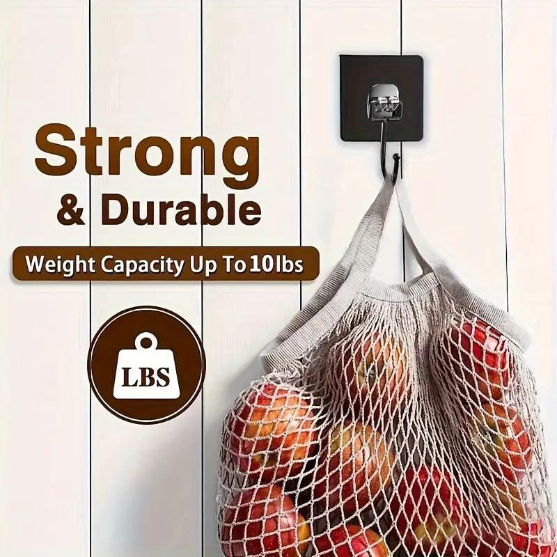 5Pcs/set Hooks Heavy Waterproof Adhesive Wall Hooks Nail-Free Transparent Waterproof Hooks for Kitchen Bathroom
