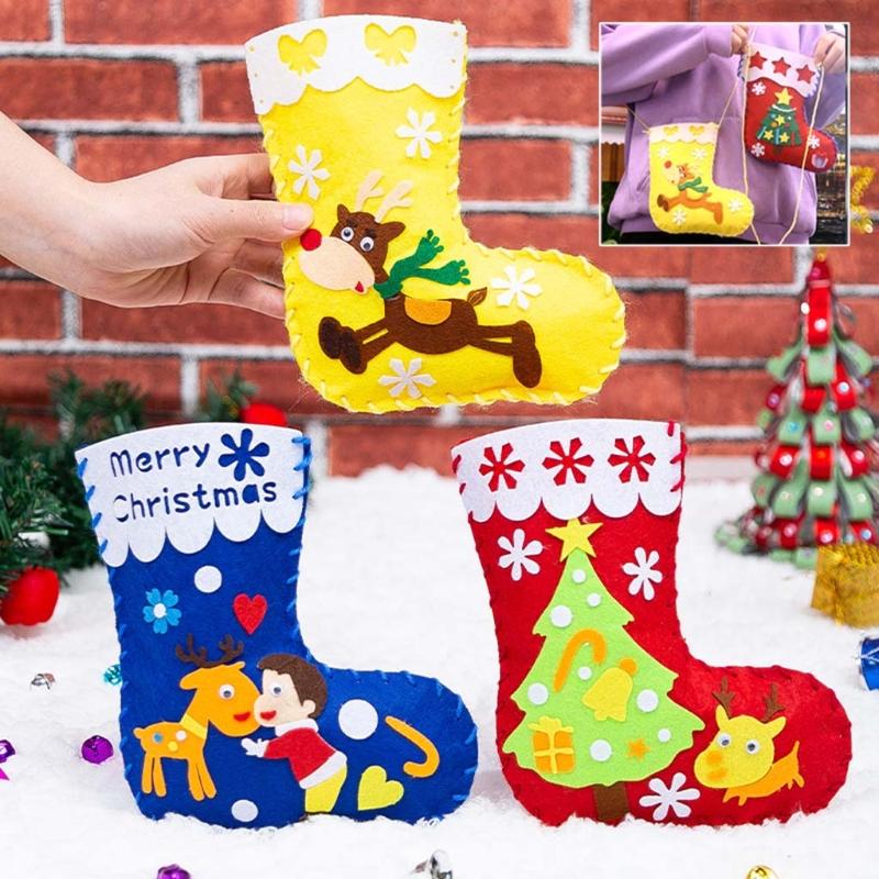 Creative Christmas Stockings Craft DIY Handcrafts Kindergarten Handmade for Toddlers Children Art & Crafts Supply