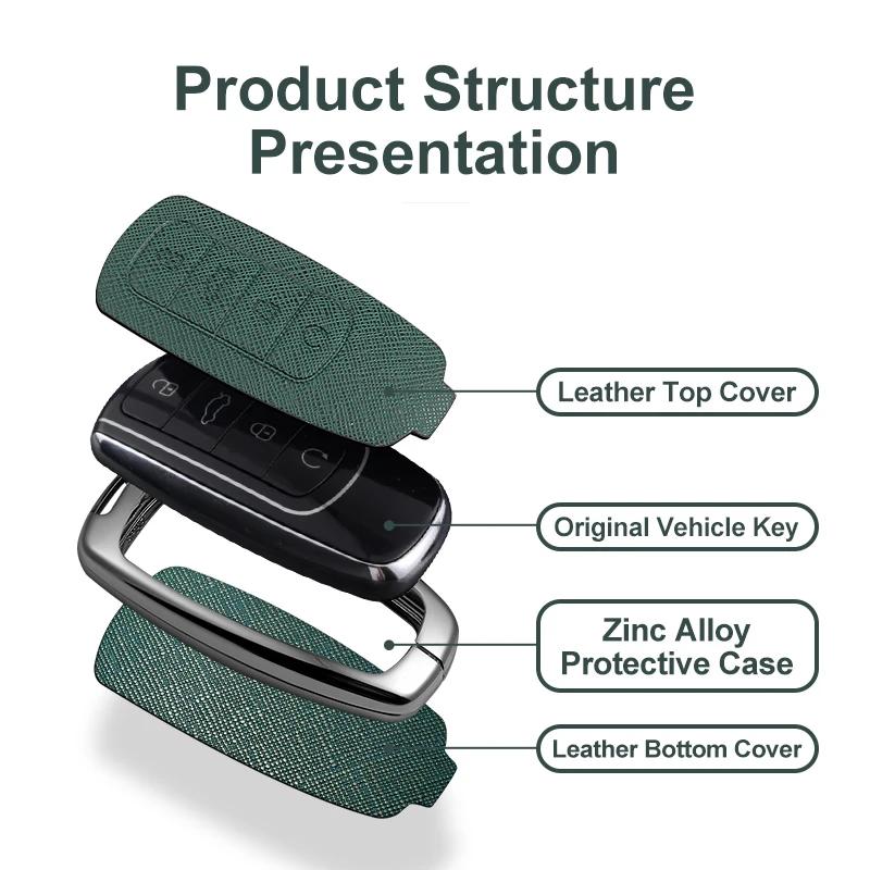 Car Key Case Bag for Chery Omoda C5 E5 C9 Omoda 5 9 EV PHEV 2025 Key Chain Protective Cover Smart Remote Key Protection Shell