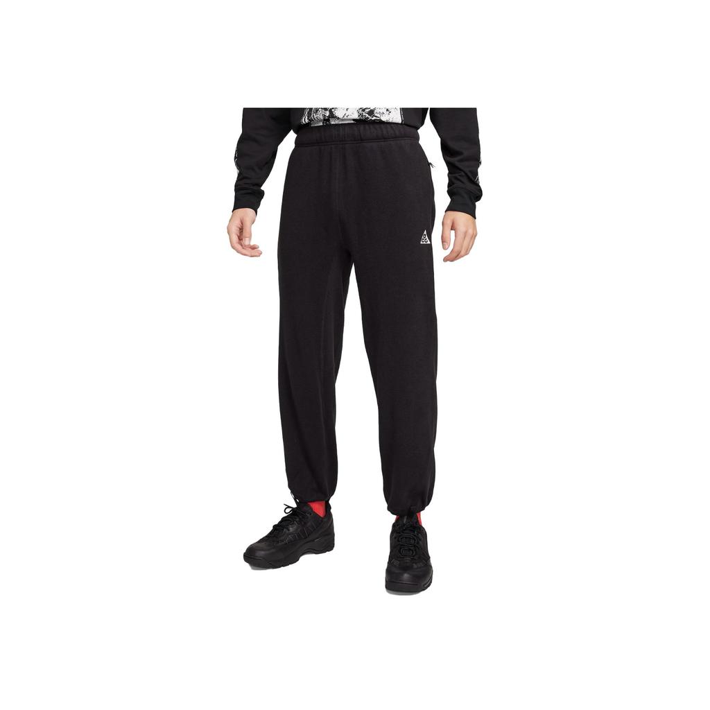 Nike Pantalones Casuales de Color Sólido con Logo y Cintura Elástica para Hombre, Parte Inferior, Negro CV0659-011