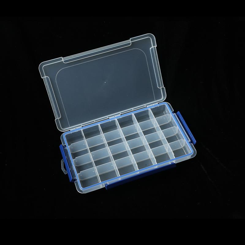24-Grid 3-Button Safety Jewelry Box PP Transparent Modern Multifunction Storage with Detachable Screw for Jewelry Components