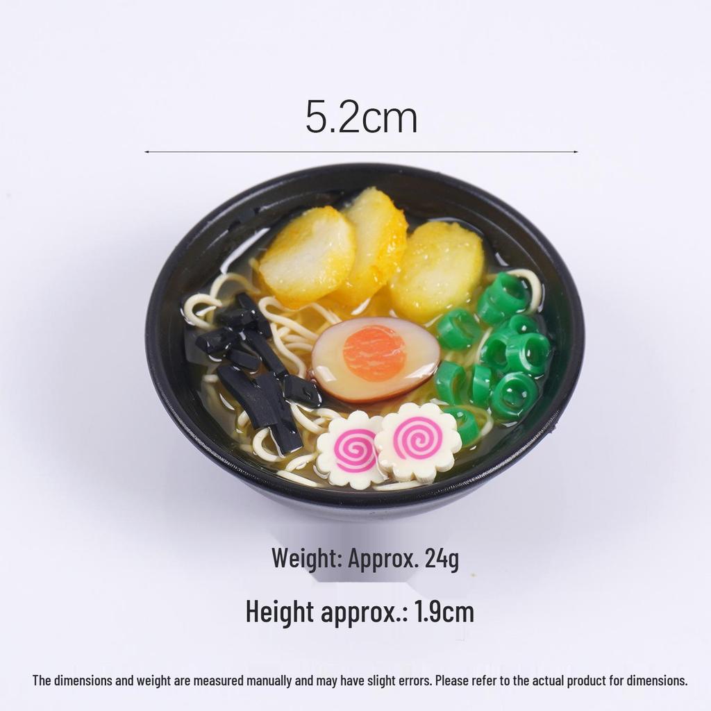 Japanese Ramen Keychain: Large Seafood Noodle Bowl Pendant and Claw Machine Toy