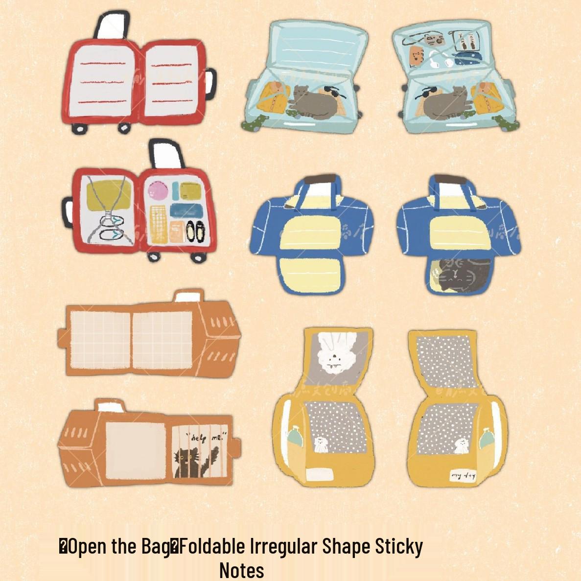 Alien Sticky Notes: Cultural & Creative Design - Foldable, Little Person & Box, Clock-Themed for Planner