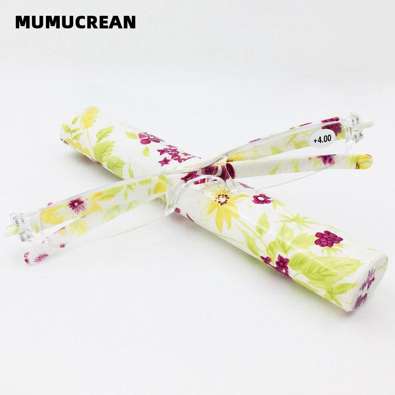 

New Mini Folding Reading Glasses Women Men +1.0 To 4.0 Portable Container Presbyopia Pen Glasses With Box +300