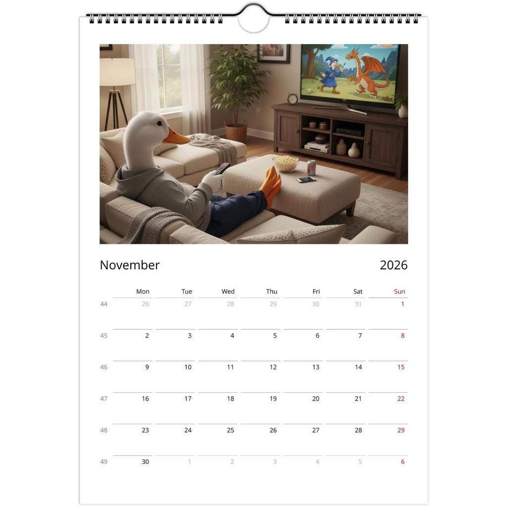Nástěnný kalendář 2026, Zábavný tematický kalendář, Zábavný dárek k chatu, Perfektní volba pro domácí použití.