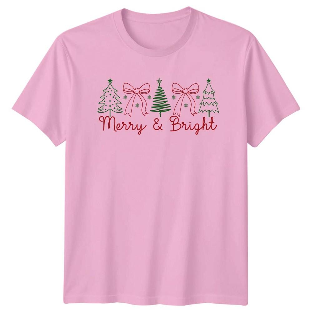 Merry Bright Christmas Holidays Unisexs TShirt Unisexs Tee Graphic Unisex Top
