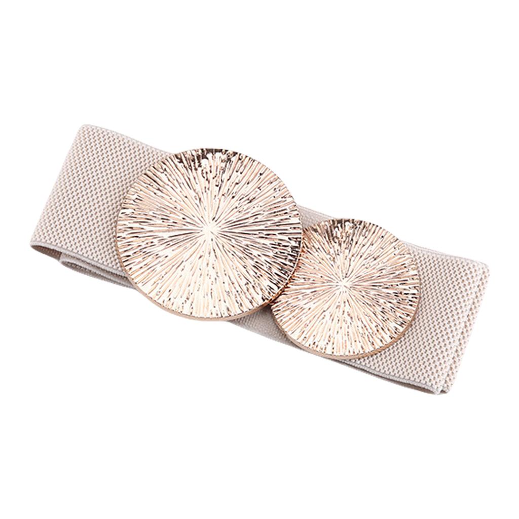 Elastic Waist Belt 6cm Wide Fashionable Buckle Decor Sash Adjustable Stretchy Belt for Women Dresses Jeans Trousers