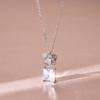 Square Flower Necklace Women'S High-Value Simple And Versatile Trend Zircon Geometric Pendant Exquisite Jewelry