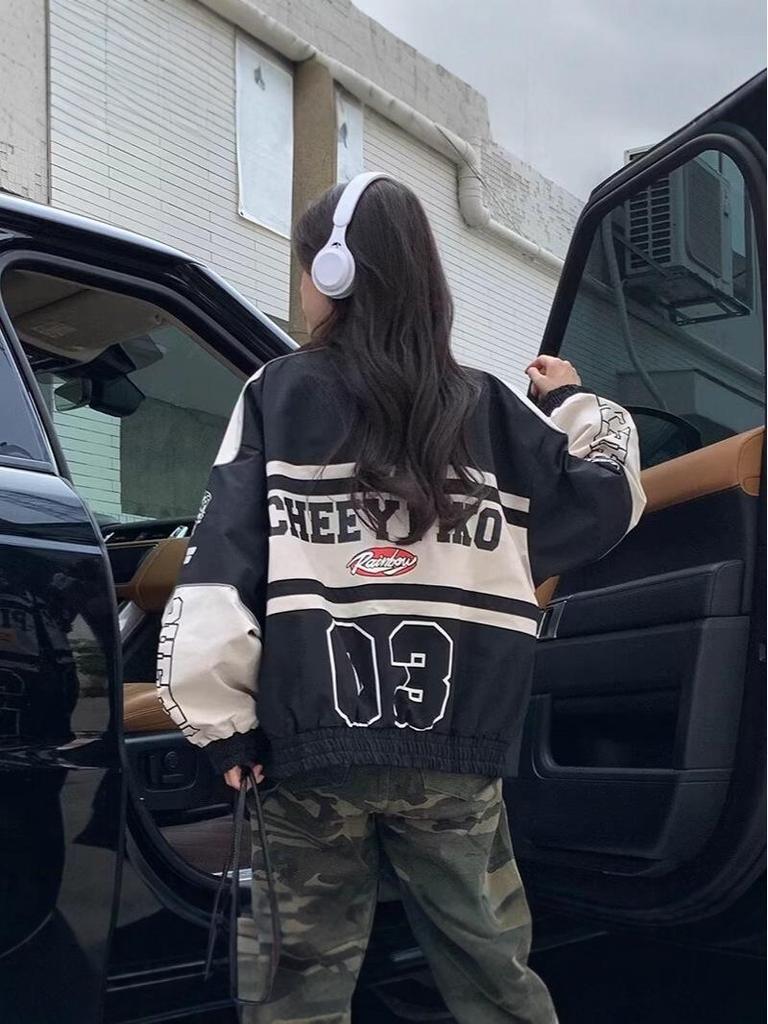 Men's & Women's Retro Racing Baseball Jackets - Trendy Motorcycle Style for Spring & Autumn