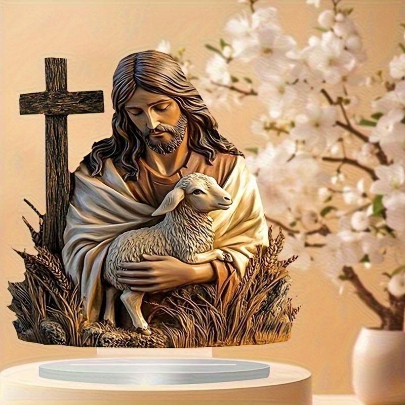 2D Flat Acrylic Lamb Hug Decoration, Indoor and Outdoor Decoration - No Battery/electricity Required, Free Day Decoration, Shop Decoration, Durable Ou