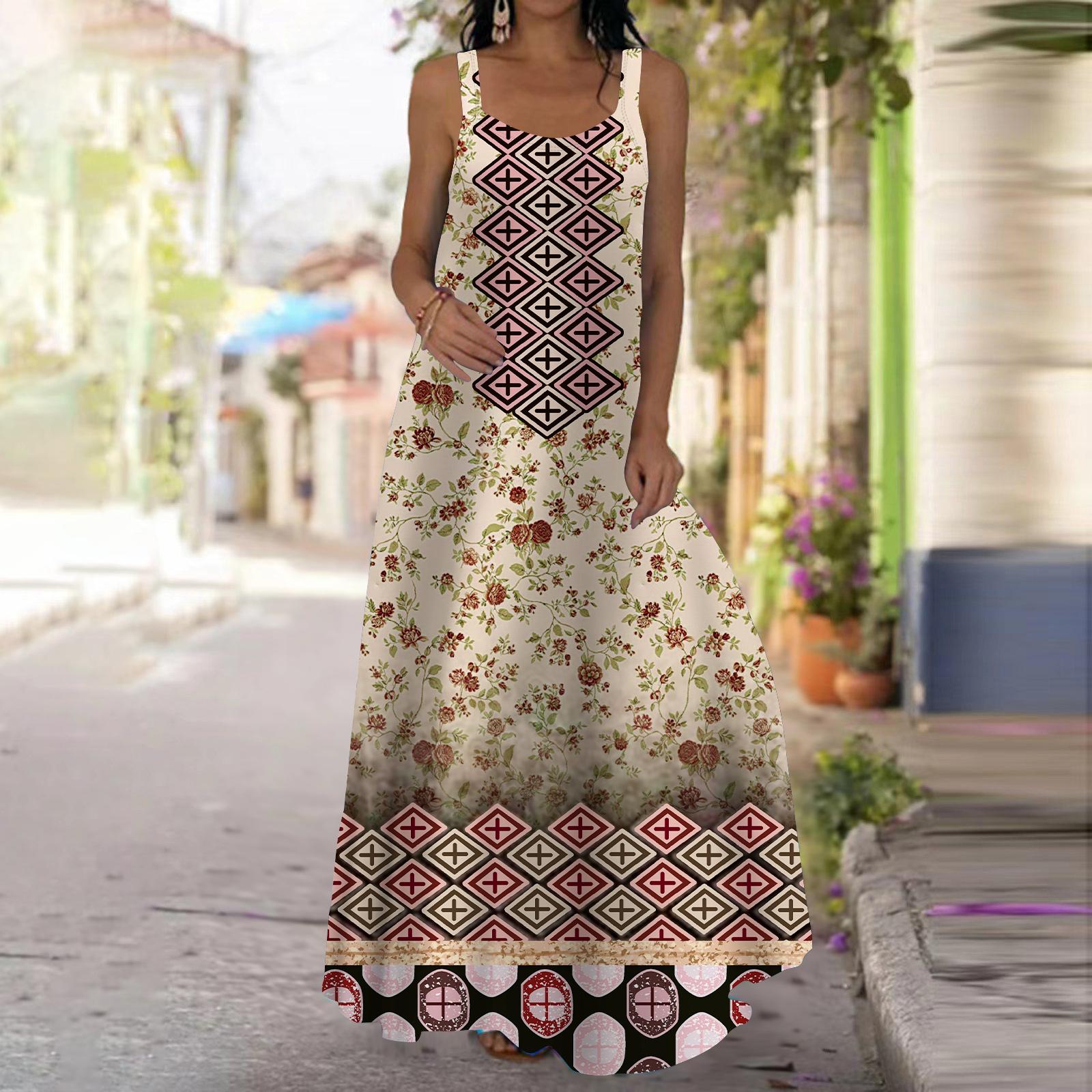 

Женское платье-комбинация, длинное платье макси, платье с принтом Twisting Rod, весна и лето, V-образный вырез, для отдыха и отпуска 8XL разноцветный