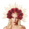 Party Attire Goddess Crown Tiaras Headband Multiple Colors Rose Halo Hairband  Stage Performance