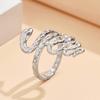 Gold Plated Stainless Steel Snake Shape Open Ring - European & American Punk Style Hip Hop Jewelry