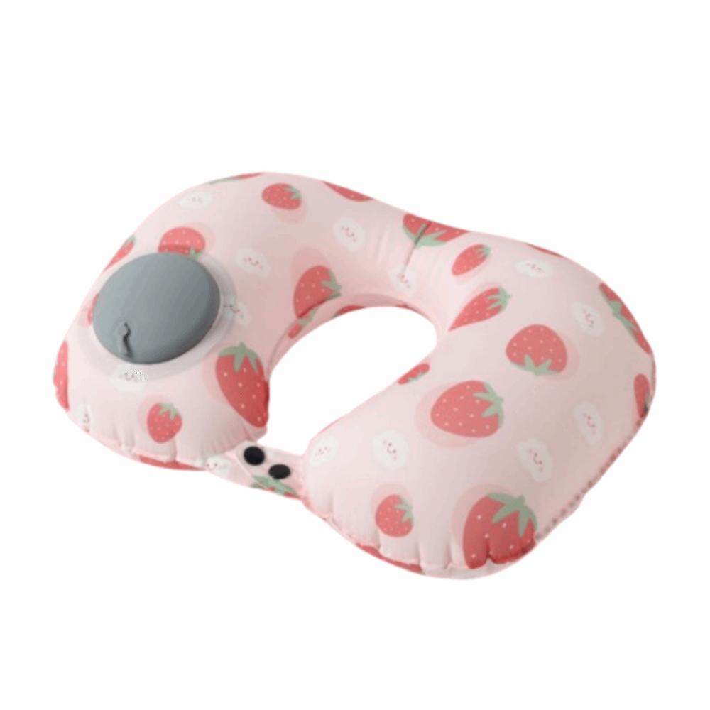 

Cooling Press To Inflate Pillow Inflatable Neck Support Cushion Neckrest Pad Four Seasons рожевий