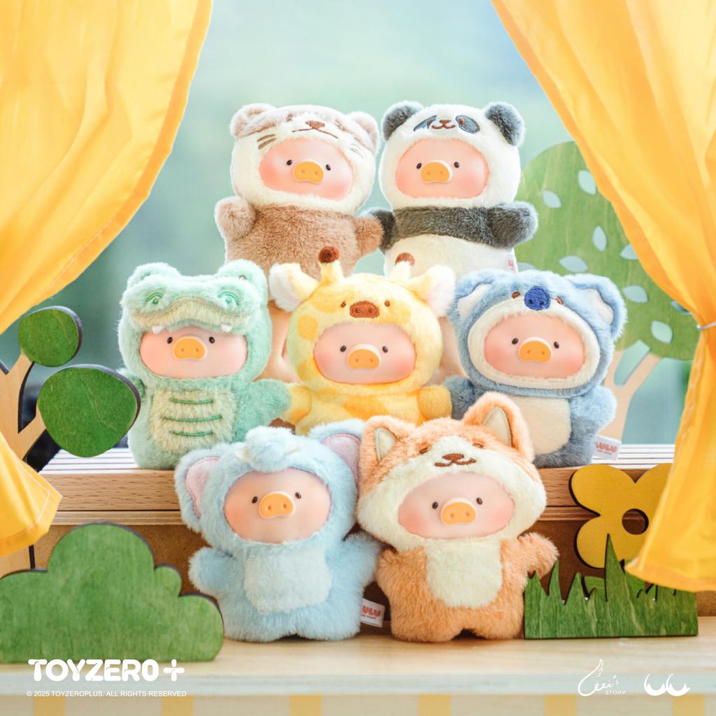 TOYZERO+ Lulu Piggy Blind Box Figures - 6-Piece Puppet Show Series Plush Keychain Blind Box Finger Puppet Toys, Cute Plush Mystery Box Collectibles,