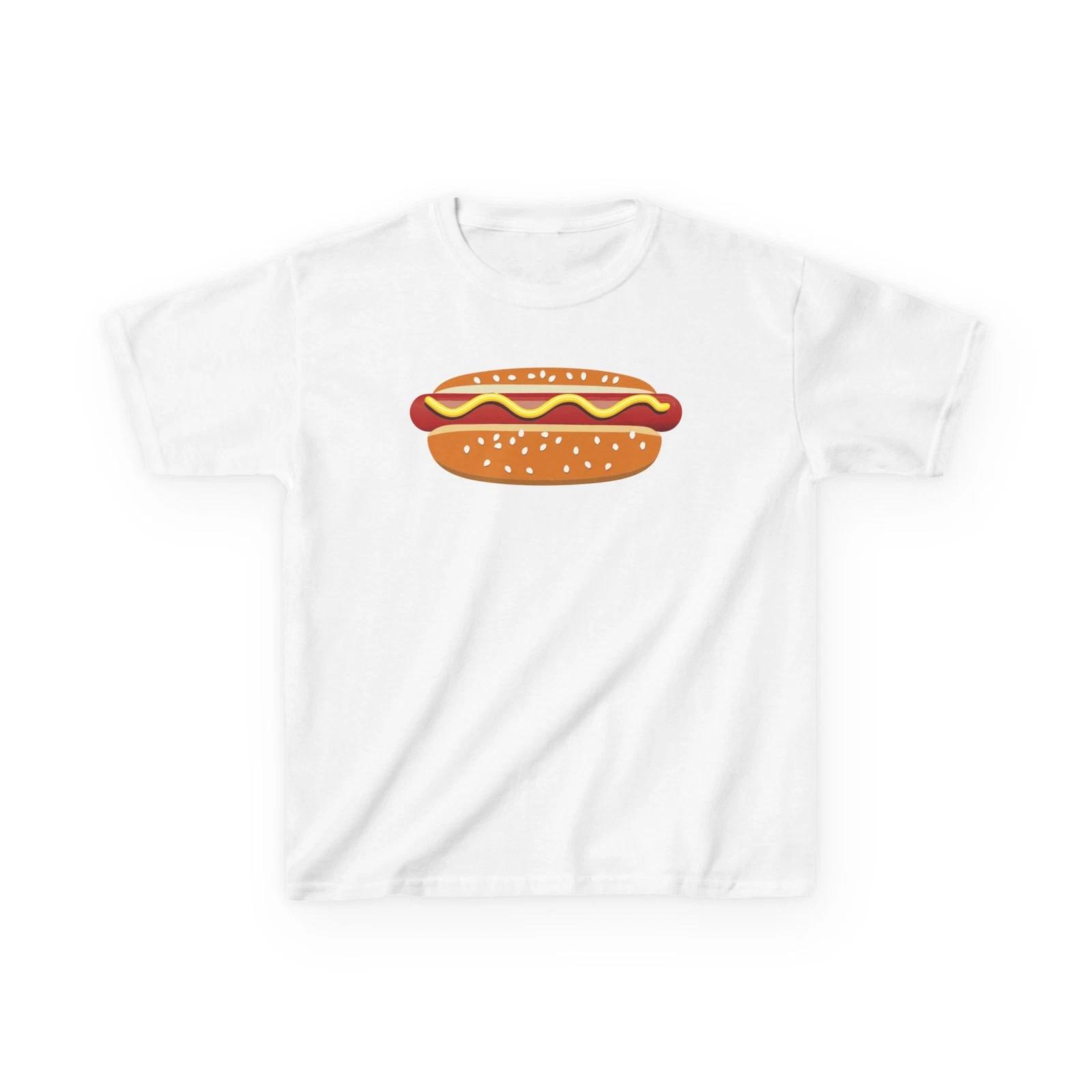 Just A Hotdog - Cute Funny Cartoon Graphic Gildan Kids Heavy Cotton Tee S
