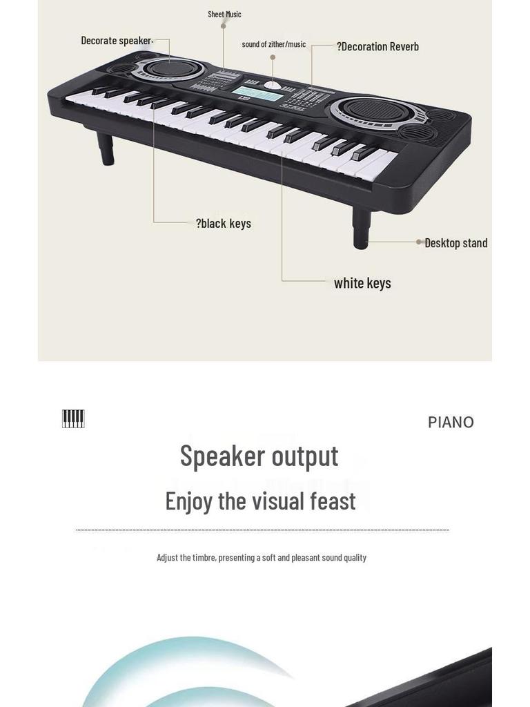 37-Key Children's Electronic Educational Keyboard Piano