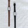 Square Classic Leather Watch - Black