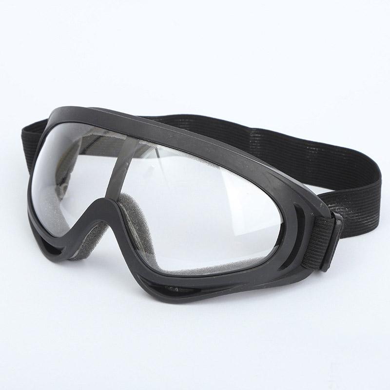 Versatile Windproof Sports Goggles for Skiing, Cycling & Motorcycle Riding, Durable PC Frame & Lens, Black