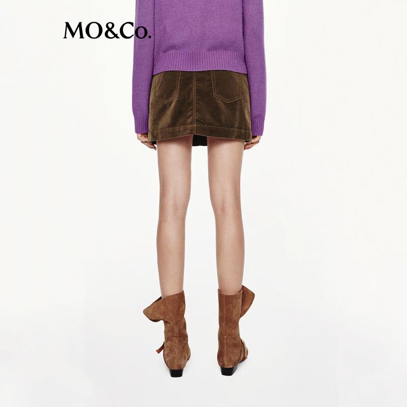 MO&Co. Women's High-Waist Straight Mini Skirt with Built-in Shorts