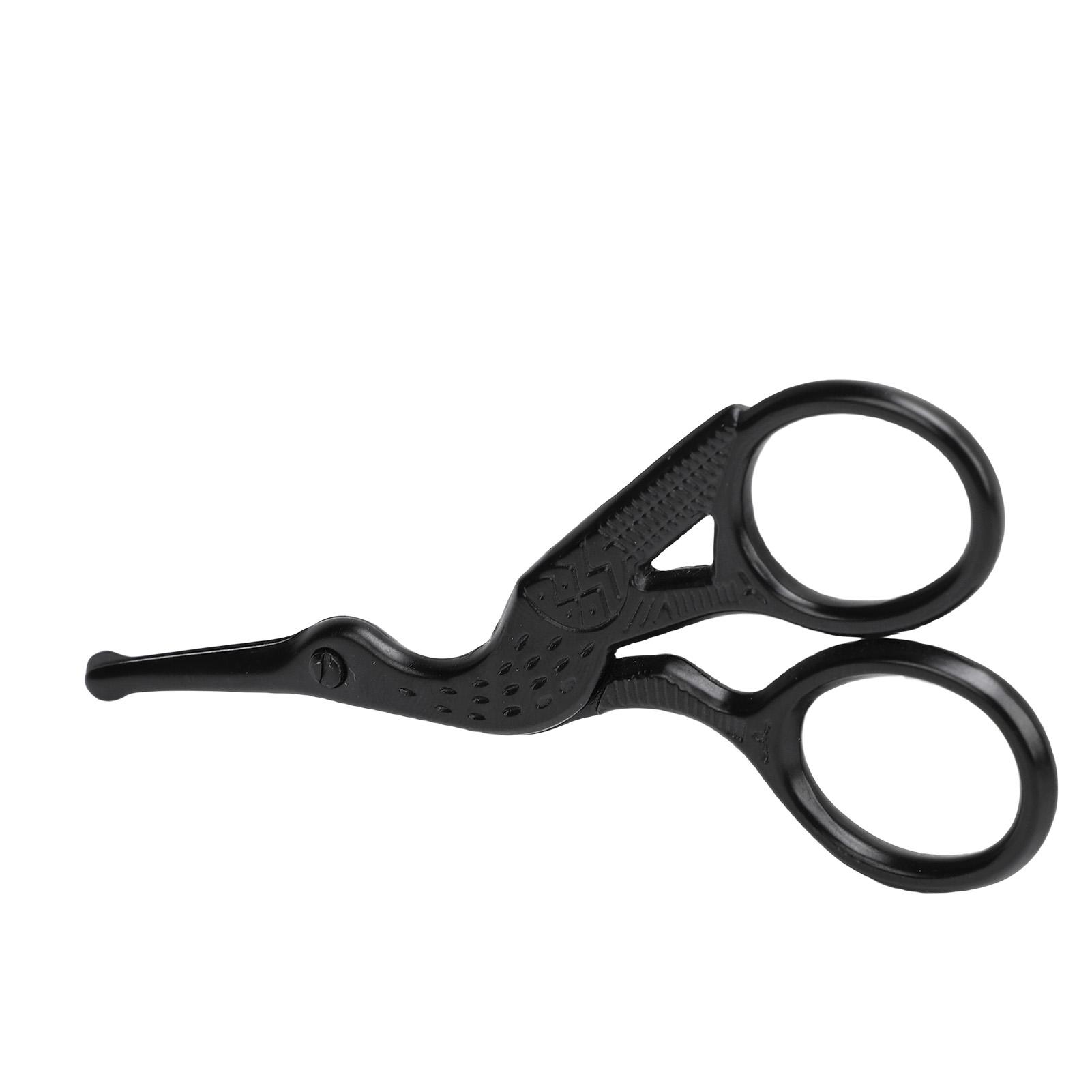 

Nose Hair Scissors Stainless Steel Black Crane Shaped Rounded Tip Small Trim Scissors for Facial Hair Eyebrows Eyelashes