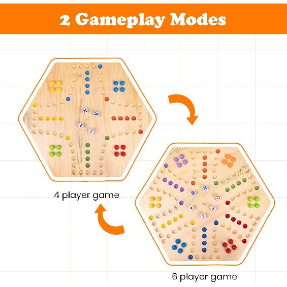 Marble Board Game,Aggravation Board Game,Set:1 Board+30 Marbles+7 Dice+1 Storage Bag+1 Shoulder Bag,6 Colors,Fast Track Wahoo Board Game,2 In 1 Board