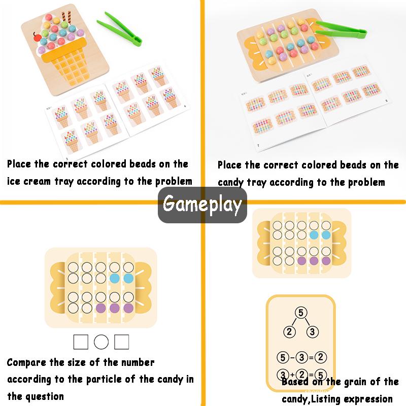 Children Clip Beads Color Sorting Game Montessori Teaching Tool Math Addition Subtraction Learning Educational Toys for Kid Gift