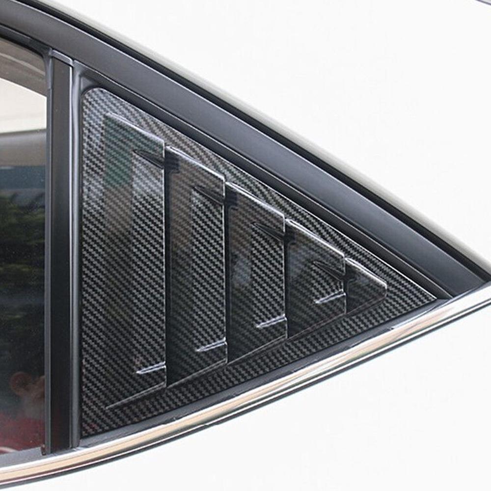 För Toyota Corolla 2014-2018 Bil Bakre Lamell Fönster Sida Lucka Skydd Trim Klistermärke Ventil Skopa ABS Kolfiber Svart Auto