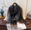 New Retro High-end Temperament Shawl with Yarn Scarf Korean Style Fashionable Light Luxury Silk Temperament Scarf for Women
