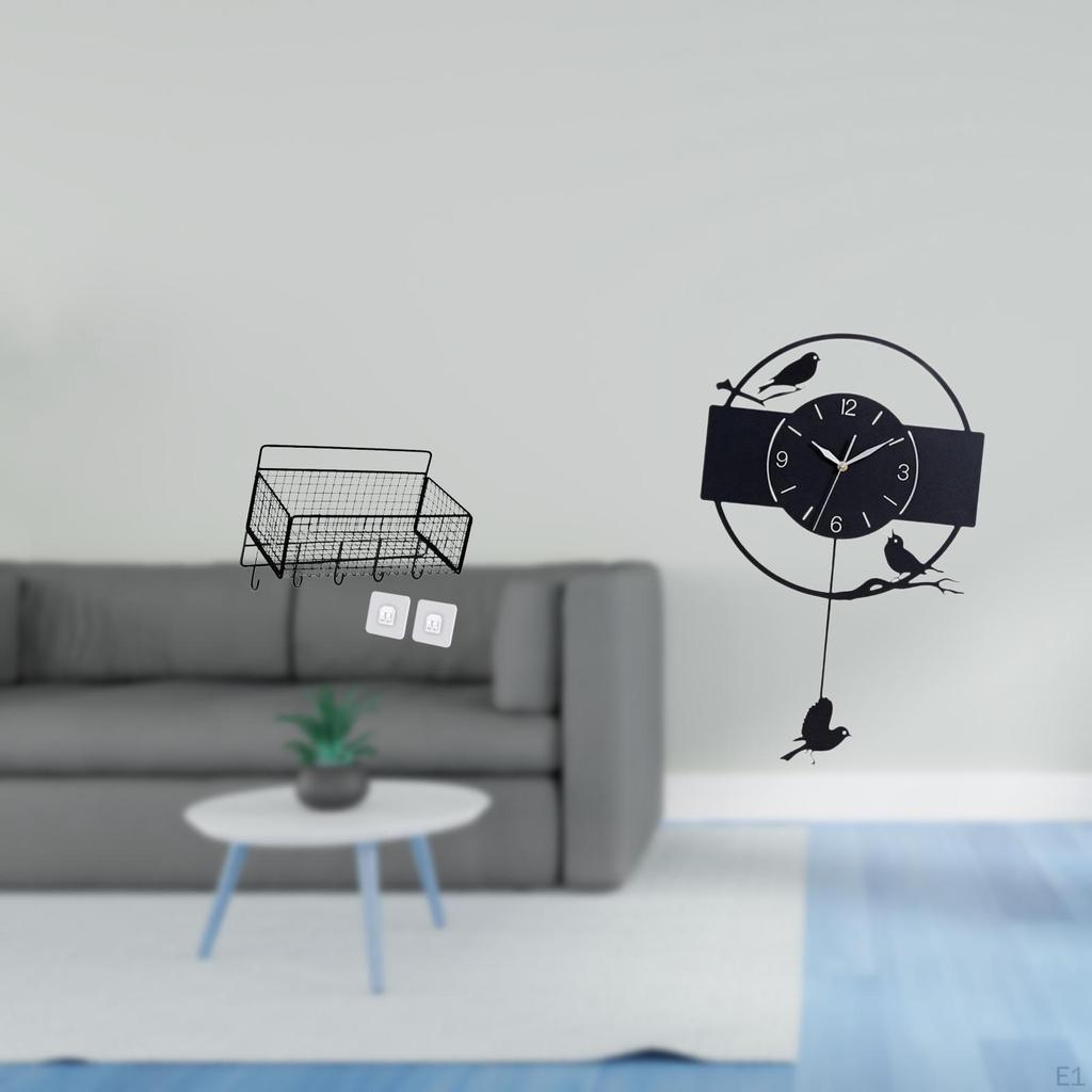 Minimalist Bird Wall Clock Art Ornament Acrylic Decorative Hanging for Study Living Room