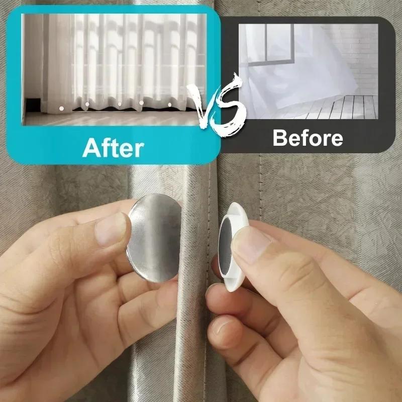 10/1x Magnetické závaží na sprchový závěs Vodotěsná magnetická přezka Magnetický knoflík na ubrus na ledničku Opakovaně použitelné bezhřebíkové klipy na závěsy