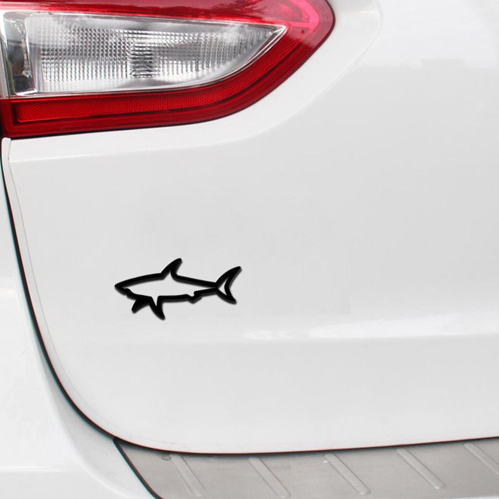 Auto-Embleme und -Abzeichen Haifisch Auto-Fensteraufkleber Wetterfest Hohl-Logo-Dekoration Für Modifikation Kennzeichenhalterung
