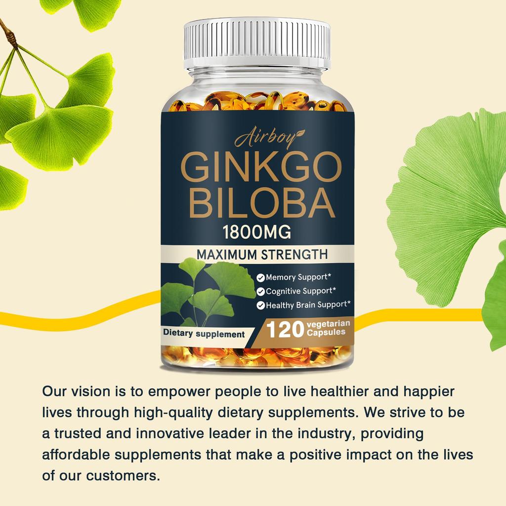 Airboy - Ginkgo Biloba Extract Capsules (1800mg) - Brain Health