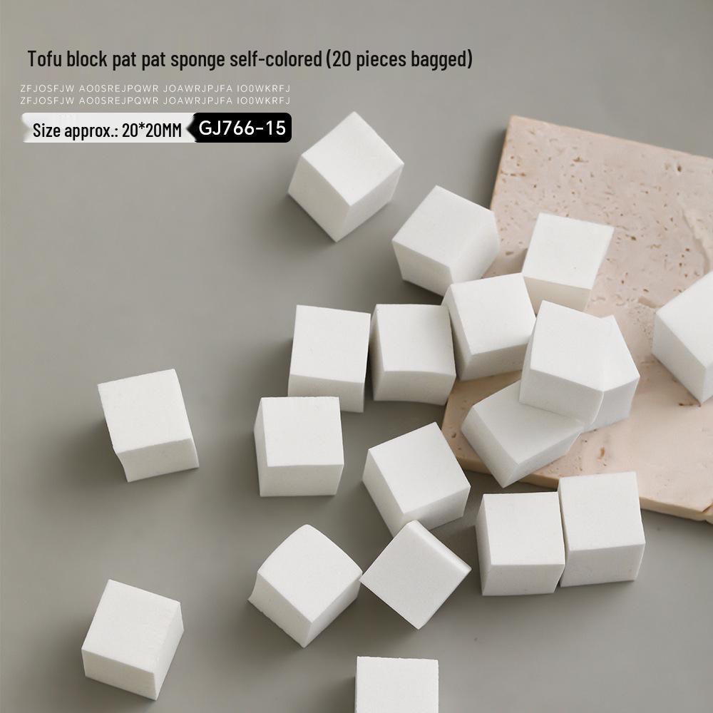 Nail Art Sponge: Professional Small Square Blending Tool for Gradient Blush and High-Density Cotton Application