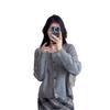 New simple casual loose long-sleeved knitted cardigan women's autumn senior sense age-reducing thin round neck breasted top