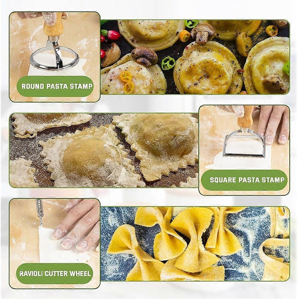 Pasta Making Tools, Wooden Pasta Making Kit with Threaded Rolling Pins, Long Rolling Pin,Rotatable Pasta Drying Rack
