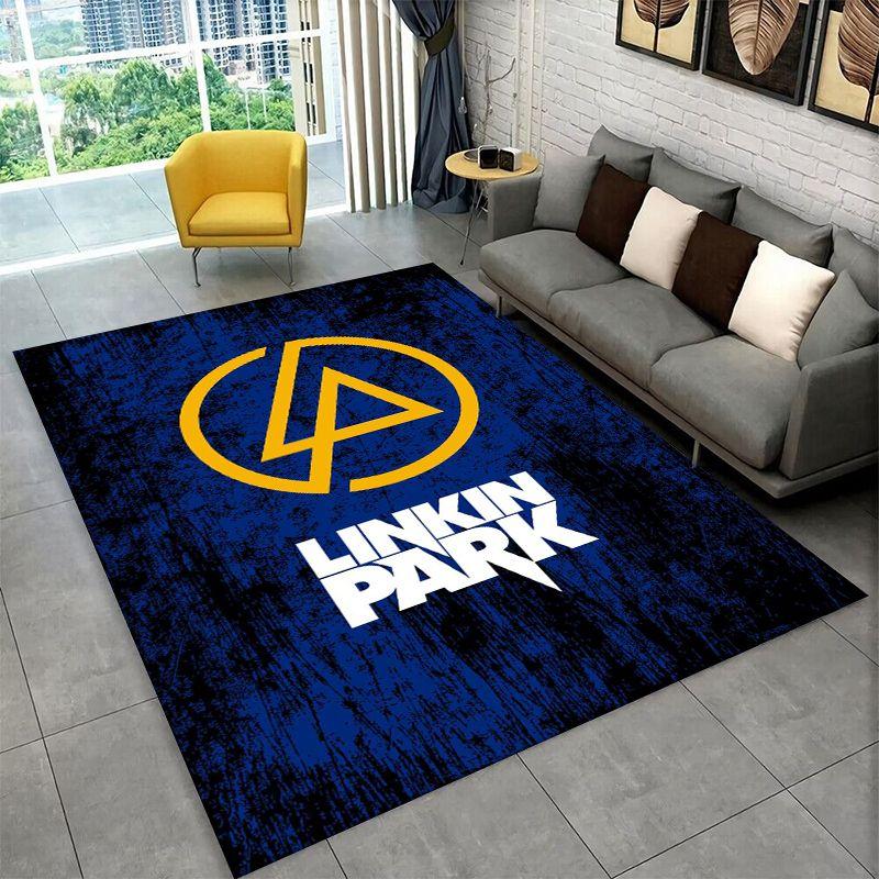 Tappeto Retro L-Linkin Park Rock Band per Sala Giochi Camera da Letto Soggiorno Divano Arredamento Casa, Tappeto Area Giochi Bambini Tappetino Antiscivolo