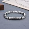 HX  Factory Price Vintage Silver Color Handmade Bracelet for Men and Women Stylish Hip Hop Niche Thai Bracelet Jewelry