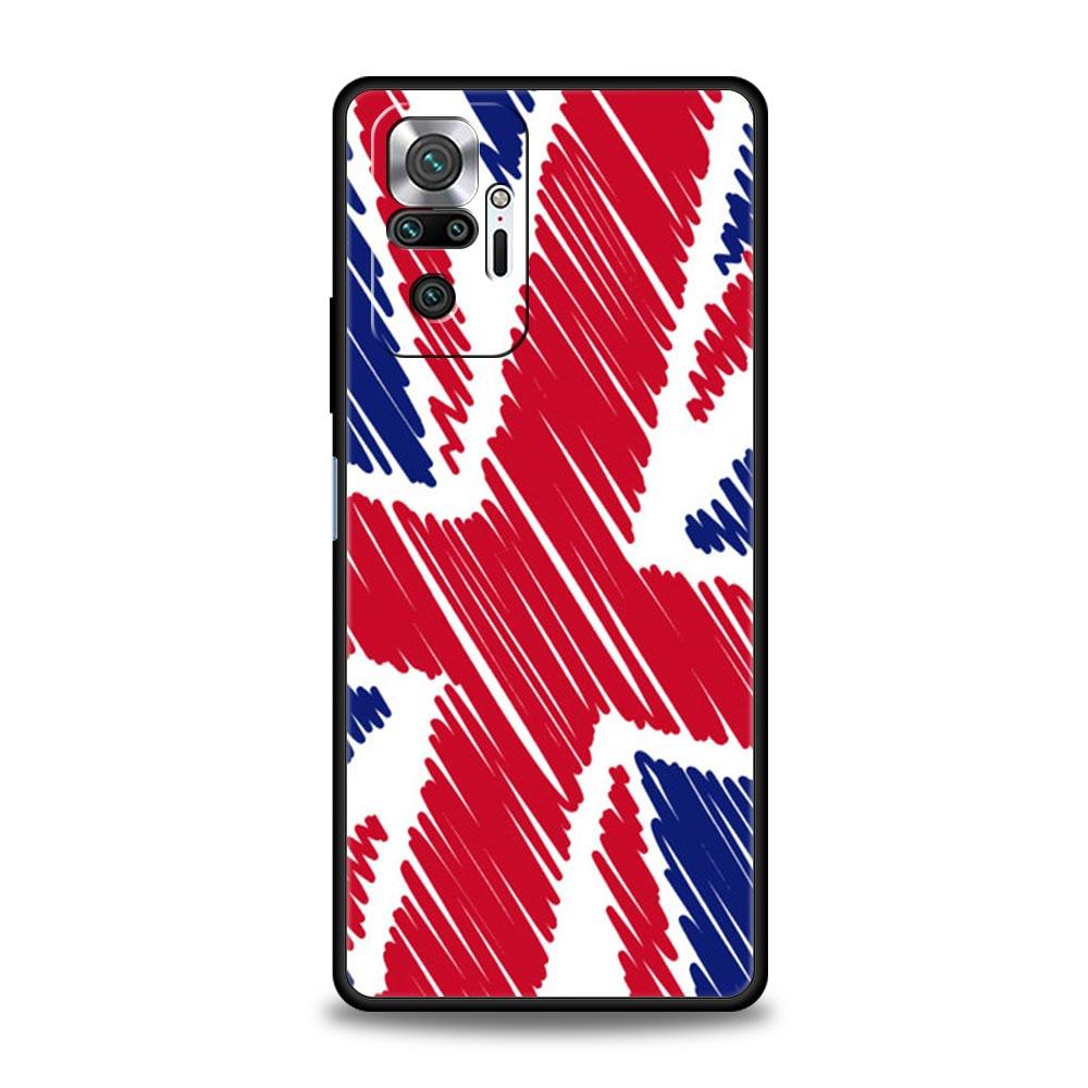 

Phone Case For Xiaomi Redmi Note 13 12 5G 9S 9 8 10 11 Pro 9T 13C 12C 10C 9C 9A 7 Pro Soft Silicone Cover England UK flags Redmi Note 8 Pro