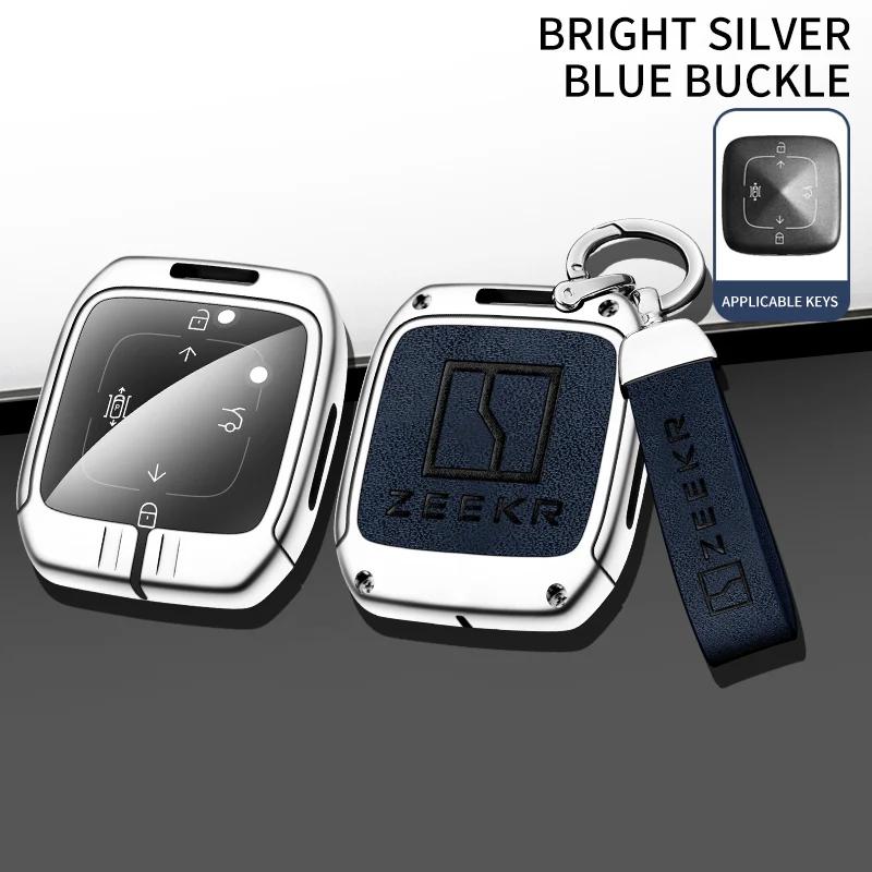 Zinc Alloy Leather Car Remote Key Cover for Extremely Krypton 001 007 009 ZEEKR X NFC Truck Key Keychain Accessories