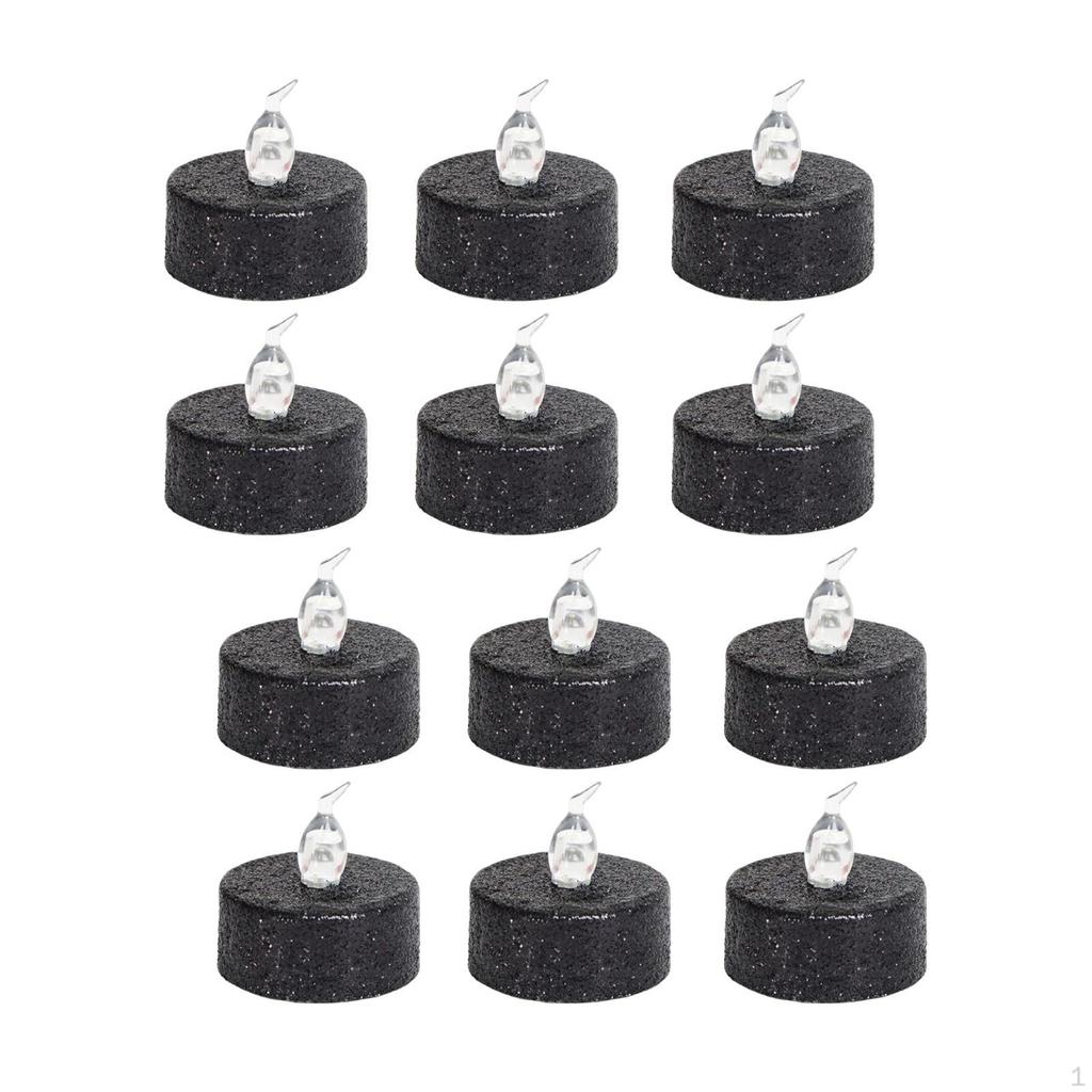 12Pcs Battery Tea Lights Flickering Flameless for Xmas Halloween Decoration